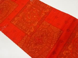 未使用品　色紙に抽象華紋模様織出し名古屋帯